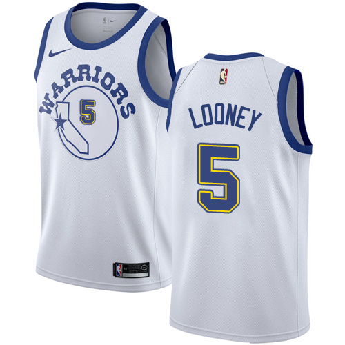 Youth Nike Golden State Warriors #5 Kevon Looney Authentic White Hardwood Classics NBA Jersey