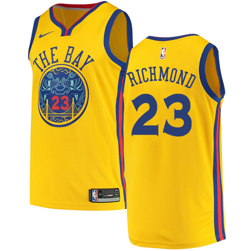 Men's Nike Golden State Warriors #23 Mitch Richmond Authentic Gold NBA Jersey - City Edition