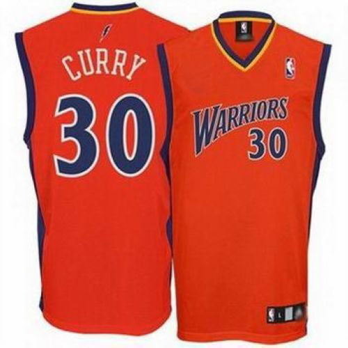 Men's Adidas Golden State Warriors #30 Stephen Curry Authentic Orange NBA Jersey