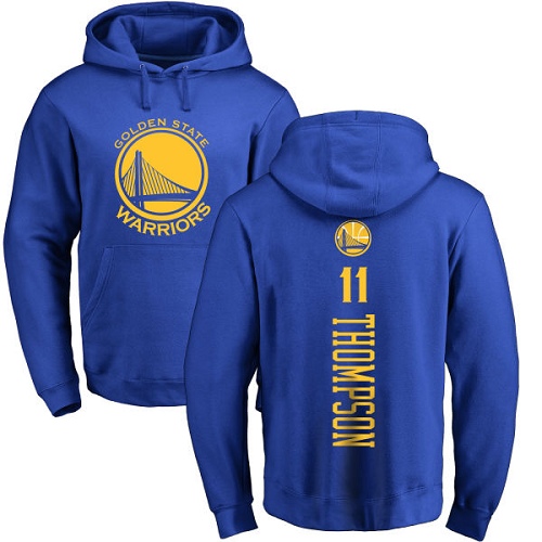 NBA Nike Golden State Warriors #11 Klay Thompson Royal Blue Backer Pullover Hoodie