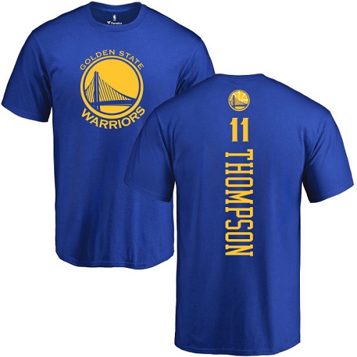 NBA Nike Golden State Warriors #11 Klay Thompson Royal Blue Backer T-Shirt