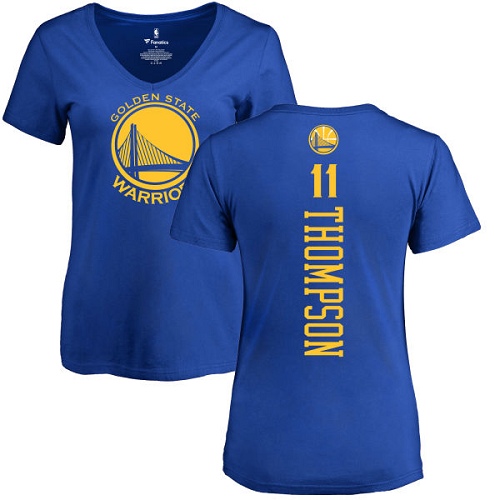 NBA Women's Nike Golden State Warriors #11 Klay Thompson Royal Blue Backer T-Shirt