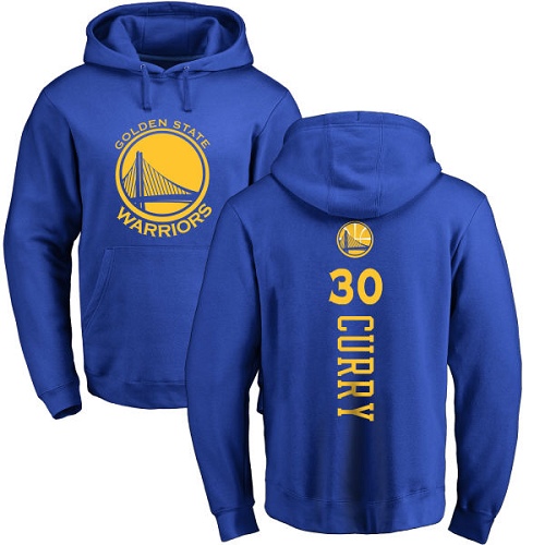 NBA Nike Golden State Warriors #30 Stephen Curry Royal Blue Backer Pullover Hoodie