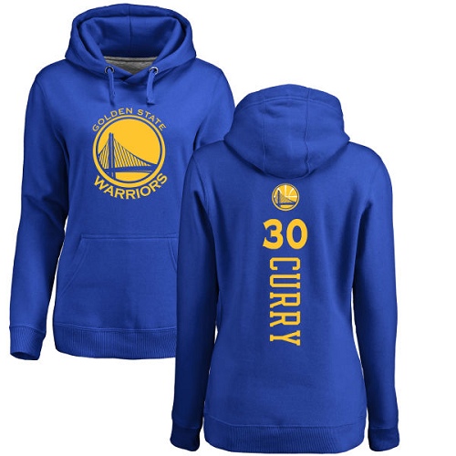 NBA Women's Nike Golden State Warriors #30 Stephen Curry Royal Blue Backer Pullover Hoodie