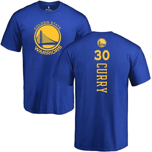 NBA Nike Golden State Warriors #30 Stephen Curry Royal Blue Backer T-Shirt