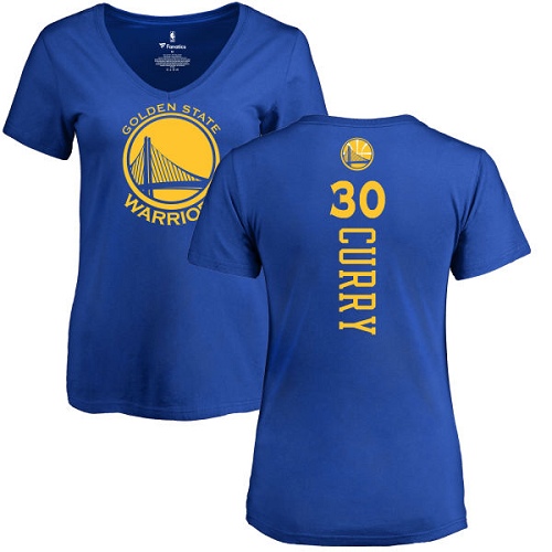 NBA Women's Nike Golden State Warriors #30 Stephen Curry Royal Blue Backer T-Shirt