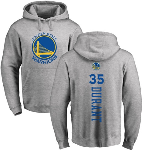 NBA Nike Golden State Warriors #35 Kevin Durant Ash Backer Pullover Hoodie