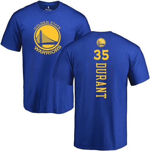NBA Nike Golden State Warriors #35 Kevin Durant Royal Blue Backer T-Shirt