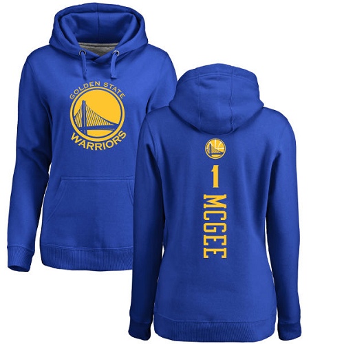 NBA Women's Nike Golden State Warriors #1 JaVale McGee Royal Blue Backer Pullover Hoodie