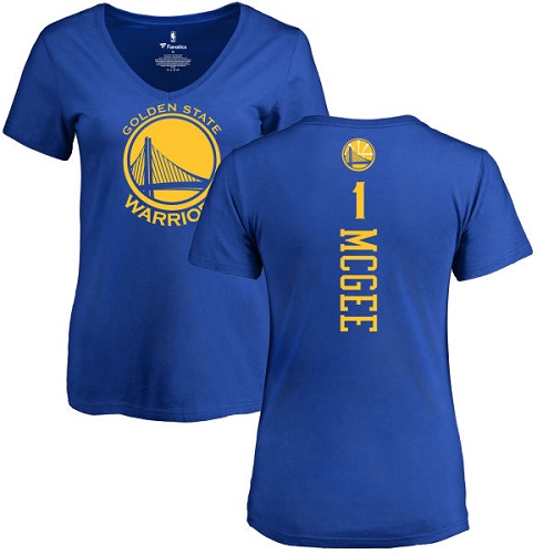 NBA Women's Nike Golden State Warriors #1 JaVale McGee Royal Blue Backer T-Shirt