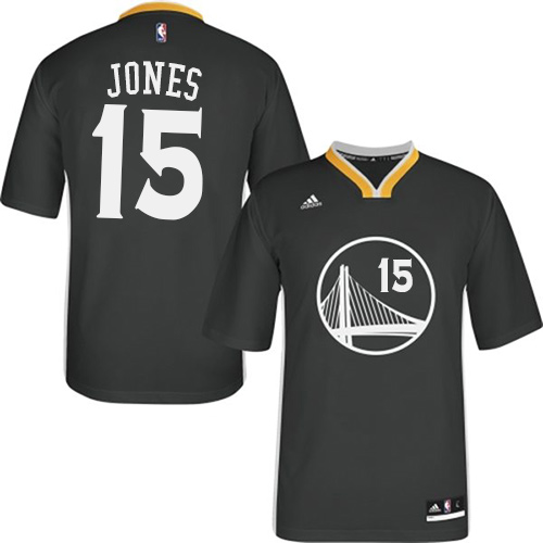 Men's Adidas Golden State Warriors #15 Damian Jones Authentic Black Alternate NBA Jersey