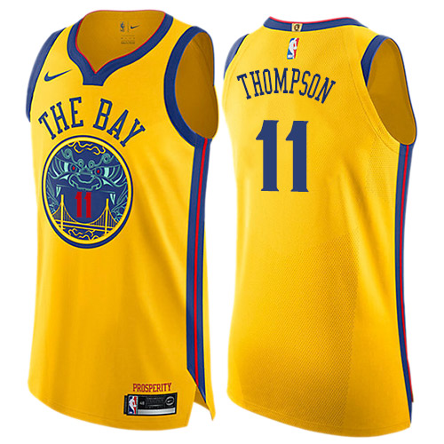 Youth Adidas Golden State Warriors #11 Klay Thompson Authentic Gold Alternate NBA Jersey