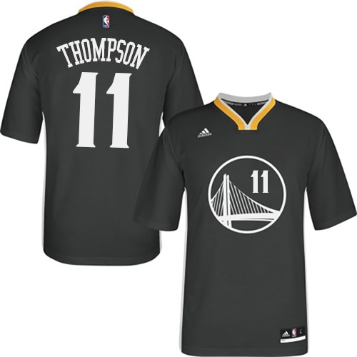 Youth Adidas Golden State Warriors #11 Klay Thompson Authentic Black Alternate NBA Jersey