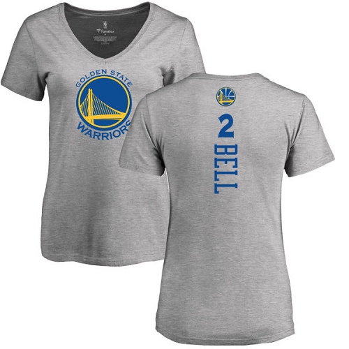 NBA Women's Nike Golden State Warriors #2 Jordan Bell Ash Backer T-Shirt
