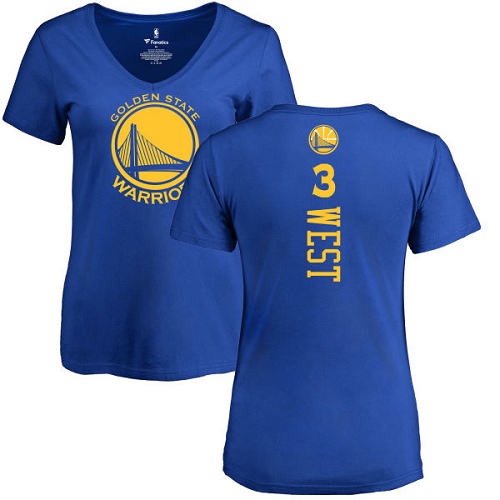 NBA Women's Nike Golden State Warriors #3 David West Royal Blue Backer T-Shirt