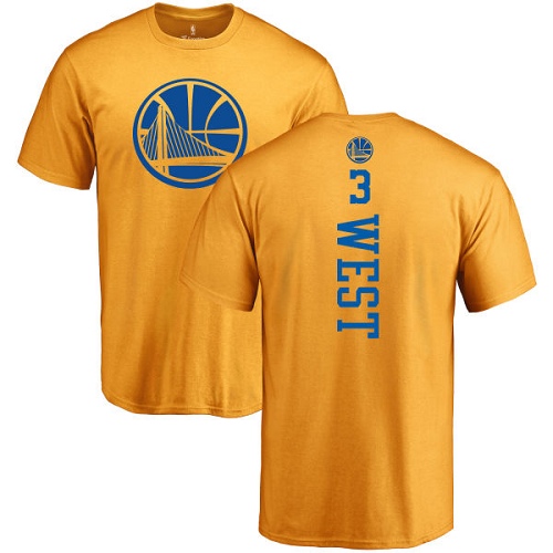 NBA Nike Golden State Warriors #3 David West Gold One Color Backer T-Shirt