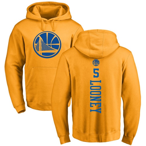 NBA Nike Golden State Warriors #5 Kevon Looney Gold One Color Backer Pullover Hoodie