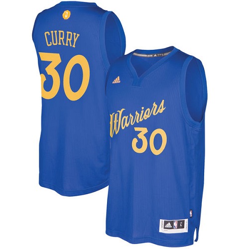 Men's Adidas Golden State Warriors #30 Stephen Curry Authentic Royal Blue 2016-2017 Christmas Day NBA Jersey