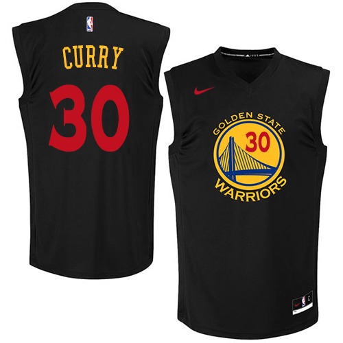 Men's Nike Golden State Warriors #30 Stephen Curry Authentic Black New Fashion NBA Jersey