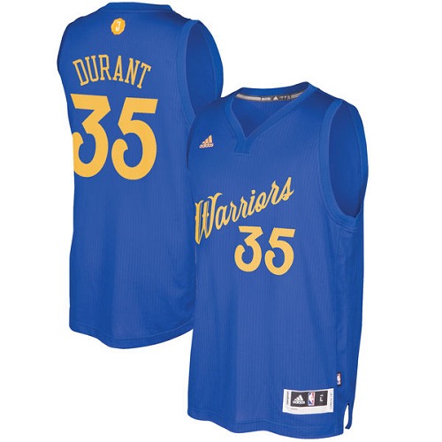 Men's Adidas Golden State Warriors #35 Kevin Durant Authentic Royal Blue 2016-2017 Christmas Day NBA Jersey
