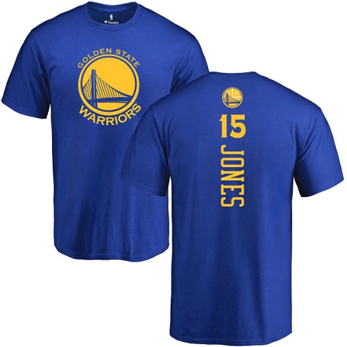 NBA Nike Golden State Warriors #15 Damian Jones Royal Blue Backer T-Shirt