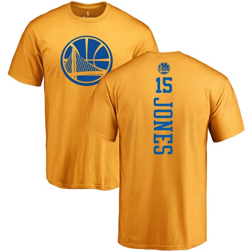 NBA Nike Golden State Warriors #15 Damian Jones Gold One Color Backer T-Shirt
