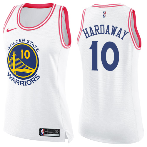 Women's Nike Golden State Warriors #10 Tim Hardaway Swingman White/Pink Fashion NBA Jersey
