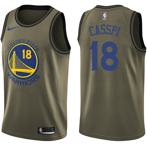 Youth Nike Golden State Warriors #18 Omri Casspi Swingman Green Salute to Service NBA Jersey