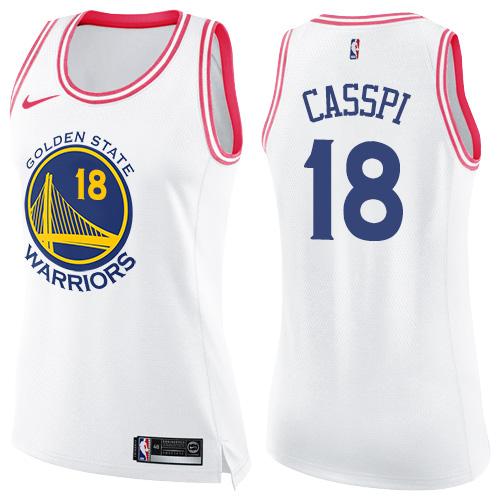Women's Nike Golden State Warriors #18 Omri Casspi Swingman White/Pink Fashion NBA Jersey