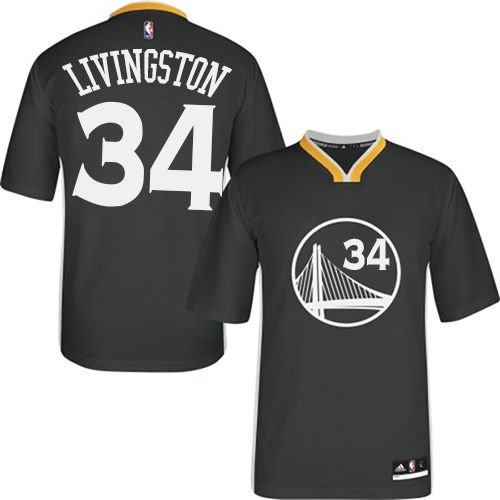 Youth Adidas Golden State Warriors #34 Shaun Livingston Authentic Black Alternate NBA Jersey