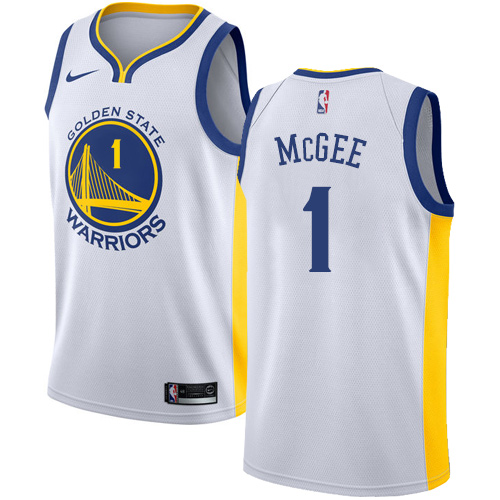 Men's Nike Golden State Warriors #1 JaVale McGee Authentic White Home NBA Jersey - Association Edition