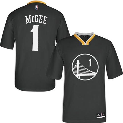 Men's Adidas Golden State Warriors #1 JaVale McGee Authentic Black Alternate NBA Jersey