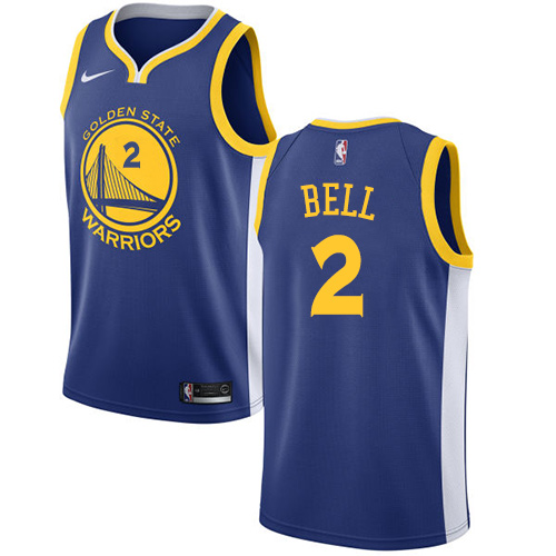 Men's Nike Golden State Warriors #2 Jordan Bell Swingman Royal Blue Road NBA Jersey - Icon Edition