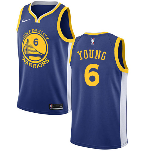 Men's Nike Golden State Warriors #6 Nick Young Swingman Royal Blue Road NBA Jersey - Icon Edition