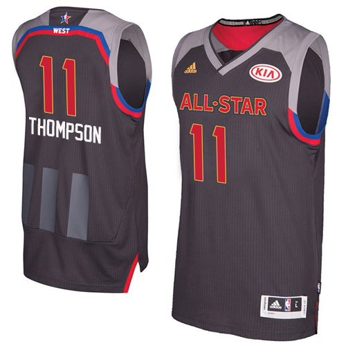 Men's Adidas Golden State Warriors #11 Klay Thompson Authentic Charcoal 2017 All Star NBA Jersey