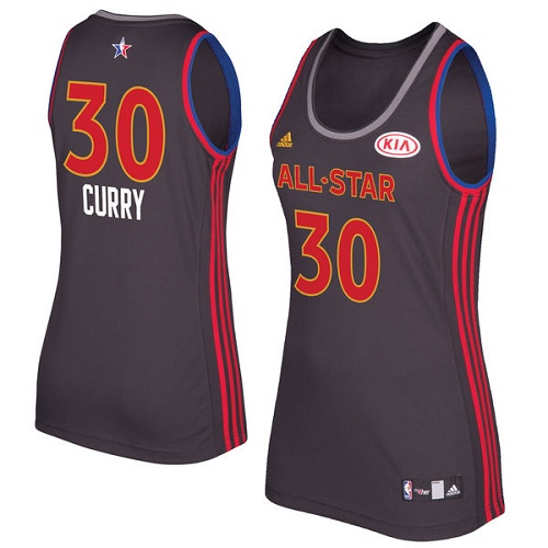 Women's Adidas Golden State Warriors #30 Stephen Curry Authentic Charcoal 2017 All Star NBA Jersey