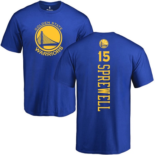 NBA Nike Golden State Warriors #15 Latrell Sprewell Royal Blue Backer T-Shirt