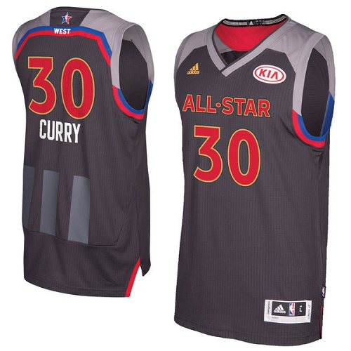 Men's Adidas Golden State Warriors #30 Stephen Curry Authentic Charcoal 2017 All Star NBA Jersey