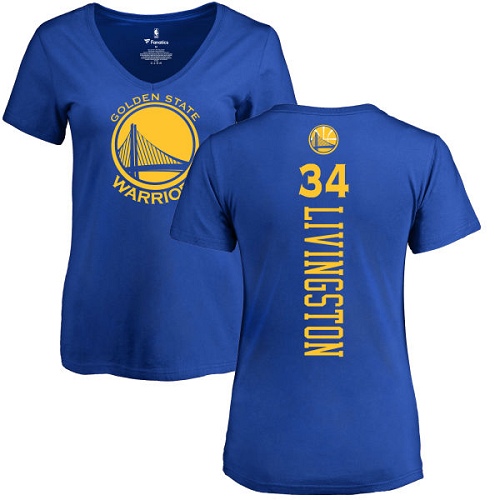 NBA Women's Nike Golden State Warriors #34 Shaun Livingston Royal Blue Backer T-Shirt