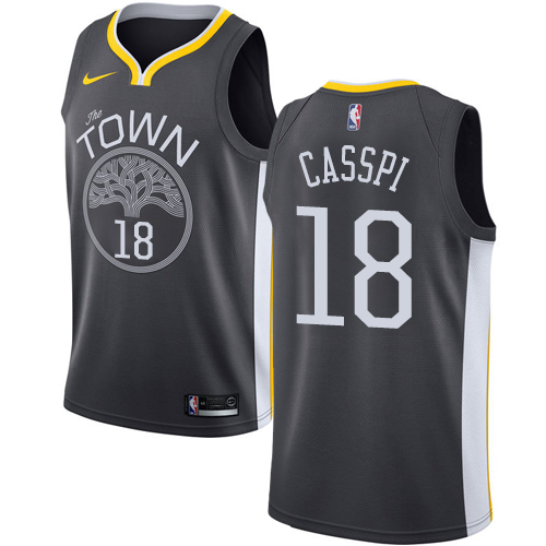 Men's Nike Golden State Warriors #18 Omri Casspi Swingman Black Alternate NBA Jersey - Statement Edition