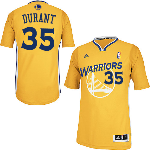 Women's Adidas Golden State Warriors #35 Kevin Durant Swingman Gold Alternate NBA Jersey
