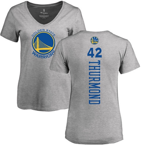 NBA Women's Nike Golden State Warriors #42 Nate Thurmond Ash Backer T-Shirt