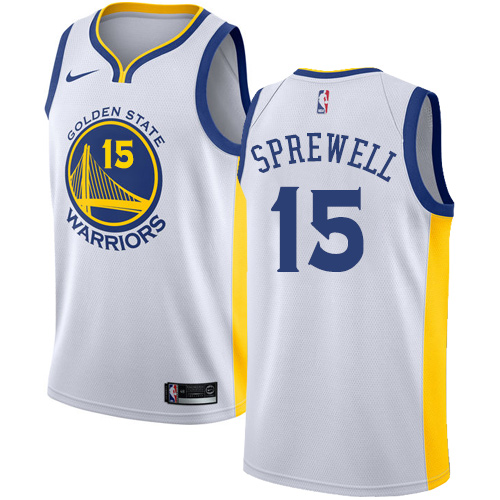 Women's Nike Golden State Warriors #15 Latrell Sprewell Authentic White Home NBA Jersey - Association Edition