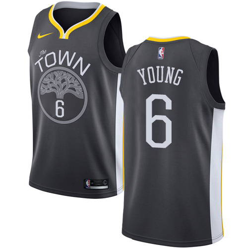 Youth Nike Golden State Warriors #6 Nick Young Swingman Black Alternate NBA Jersey - Statement Edition