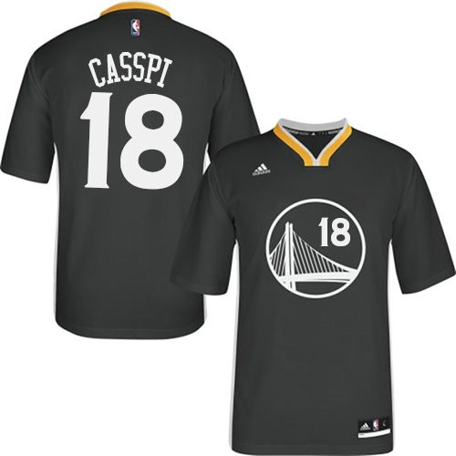 Youth Adidas Golden State Warriors #18 Omri Casspi Authentic Black Alternate NBA Jersey