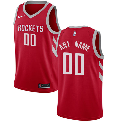 Men's Nike Houston Rockets Customized Swingman Red Road NBA Jersey - Icon Edition