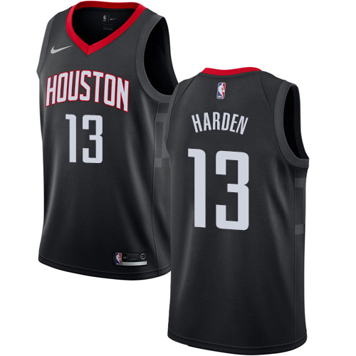 Men's Nike Houston Rockets #13 James Harden Authentic Black Alternate NBA Jersey Statement Edition