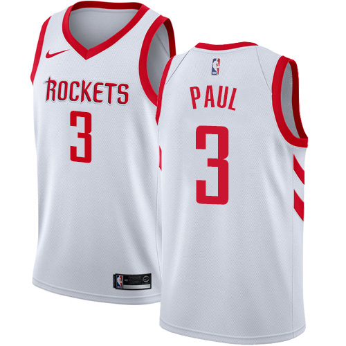 Men's Nike Houston Rockets #3 Chris Paul Authentic White Home NBA Jersey - Association Edition