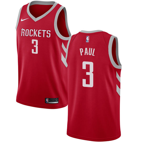 Men's Nike Houston Rockets #3 Chris Paul Swingman Red Road NBA Jersey - Icon Edition