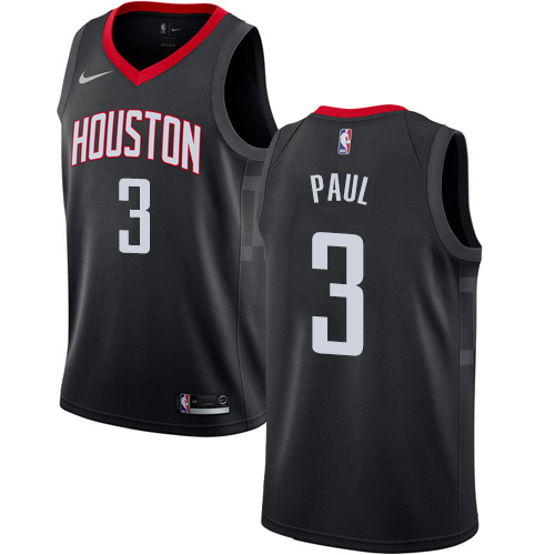 Men's Nike Houston Rockets #3 Chris Paul Authentic Black Alternate NBA Jersey Statement Edition